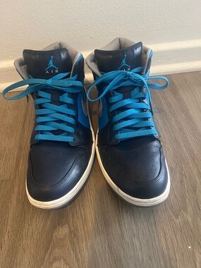 Jordan High-Top Sneakers in Black and Blue